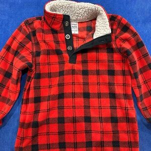 Carter's Red & Black Buffalo Plaid Sherpa Pullover
